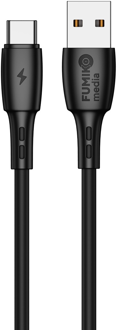 Кабель USB 2.0 Am - Type-C 1.0m (FCA02-06, 3A, быстрая зарядка, black) FUMIKO