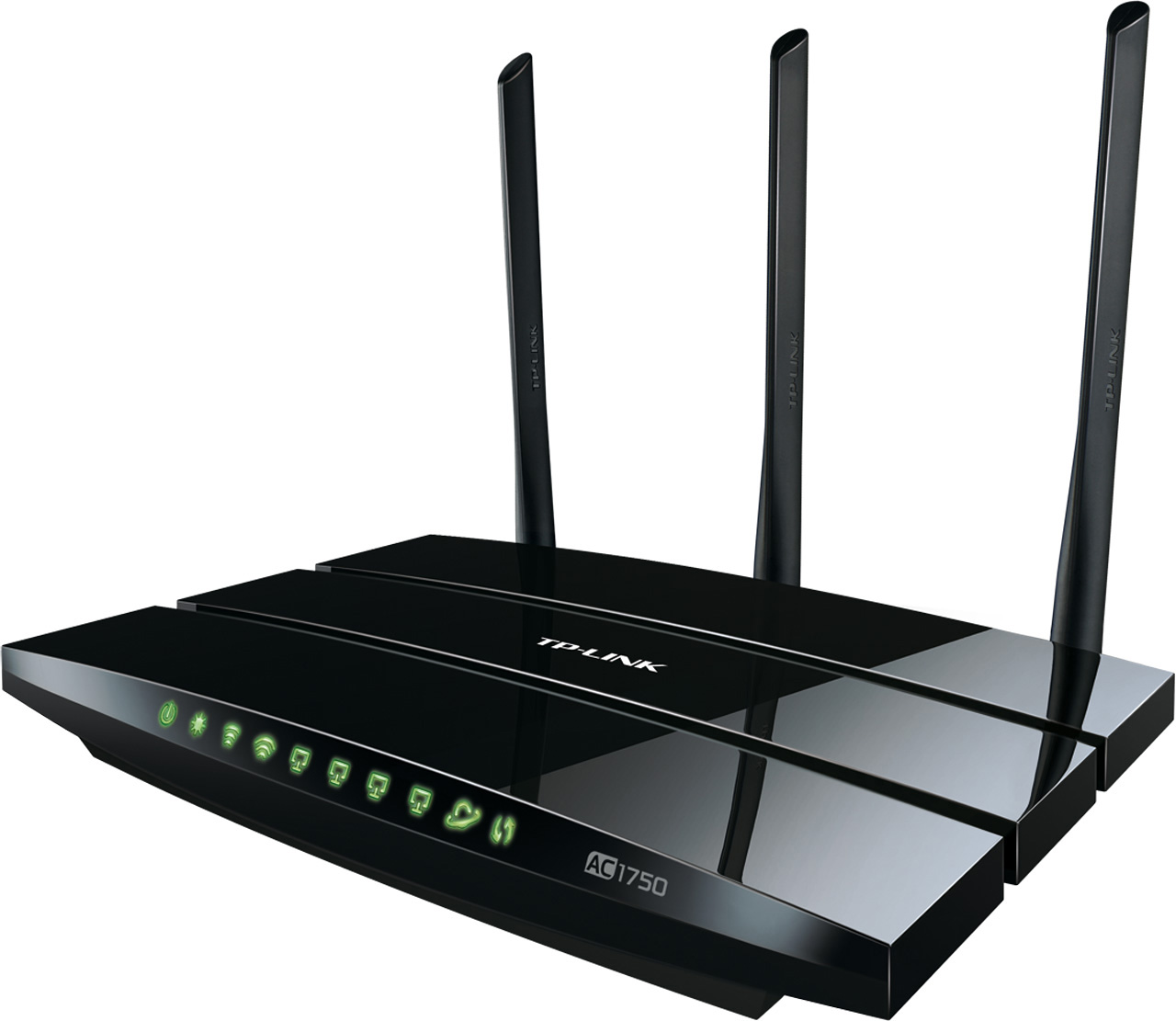 Роутер TP-LINK Archer C7 (1750Mbps, 2.4/5GHz, 4 ports, 1000Mbps, 3 внешние съёмные антенны 5dBi, 2*USB, USB Printer/FTP Server/3G/4G, black)