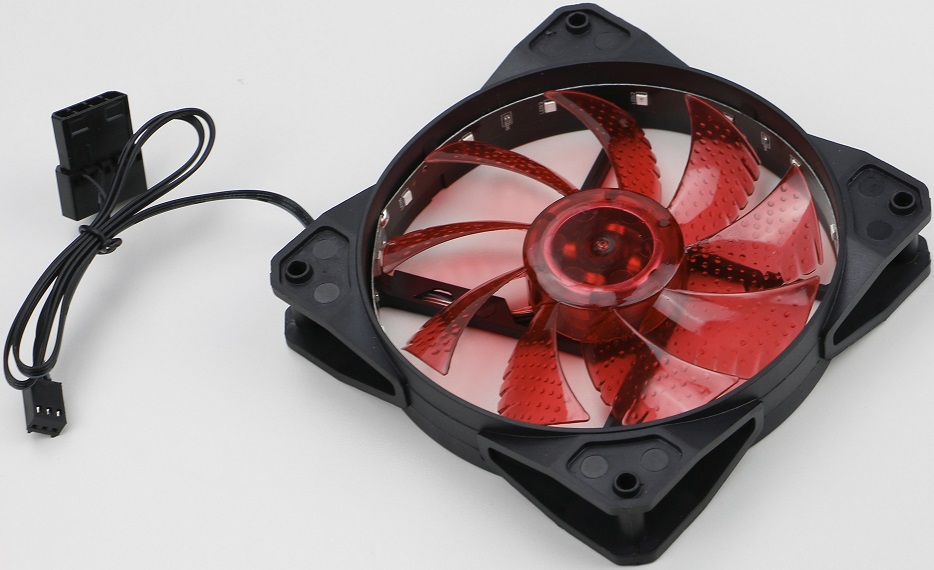 Вентилятор Digma DFAN-LED-RED (120x120x25mm, Hydro, 1200rpm, 23dBa, 3+4pin, red LED, black-red) RTL