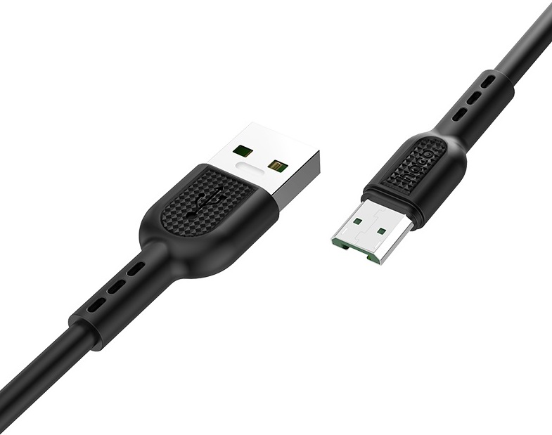 Кабель USB 2.0 Am - micro USB 1.0m (X33 4A Surge, 4A, быстрая зарядка, black) hoco
