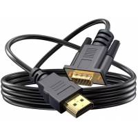Кабель HDMI (m) - VGA (m) 1.8m (с позолоченными контактами, black)