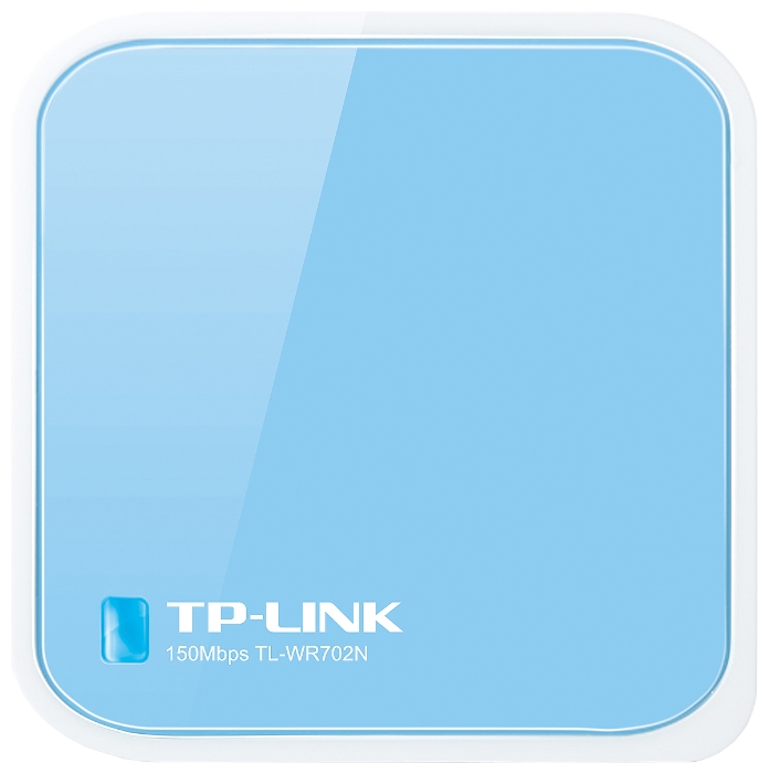 Точка доступа TP-LINK TL-WR702N (150Mbps, 2.4GHz, 1 port, 100Mbps, питание от micro USB, внутренняя антенна, white-blue)