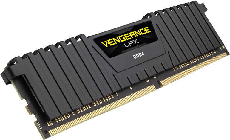 Память DDR4 16Gb PC25600, 3200MHz, Corsair (CMK16GX4M1E3200C16, Vengeance LPX, 1.35V, black)
