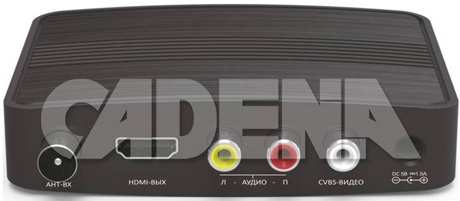 Тюнер для цифрового ТВ внешний / Медиа-проигрыватель CADENA CDT-1791SB (1080p, DVB-T/T2, HDMI, JPEG, MKV, MOV, USB, Time Shift, black)