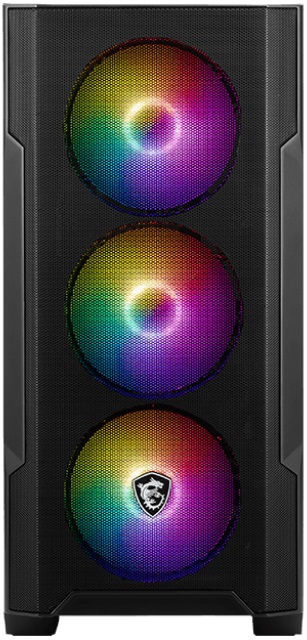 Корпус MSI MAG Forge M100A (306-7g20a21-809, без БП, mATX, USB3.0, 4x rainbow LED Fan, black)
