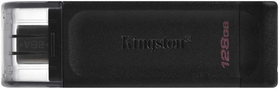 Флеш накопитель USB 3.2 128Gb Kingston DataTraveler 70 (DT70/128GB, OTG Type-C, black)