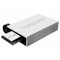 Флеш накопитель USB 2.0 8Gb Transcend JetFlash 380S (TS8GJF380S, OTG, silver)