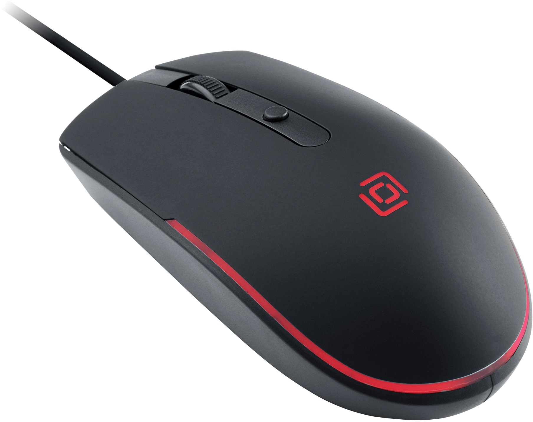 Мышь Oklick 100M (USB, optical, 1600dpi, подсветка, soft-touch, 1.6m, black)