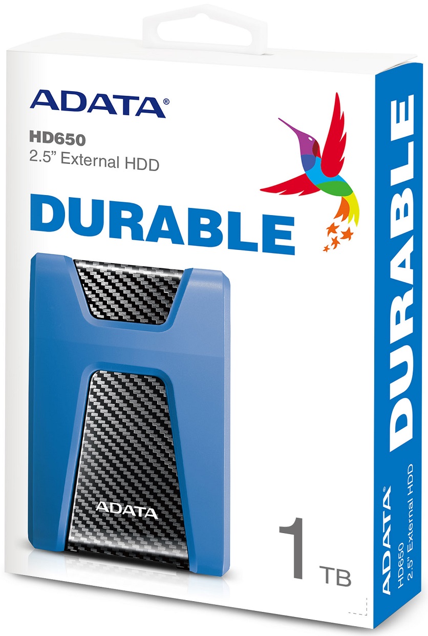 Внешний HDD 2,5" 1.0Tb ADATA (AHD650-1TU31-CBL, USB3.2, blue)