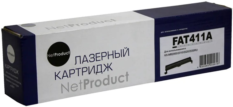 Картридж лазерный NetProduct KX-FAT411A (чёрный, 2000 стр., KX-MB1900/2000/2010/2020/2030/2030RU/2051/2061)