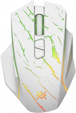 Мышь беспроводная Defender URAN GM-503 (optical, 3200dpi, аккумулятор 400mAh, подсветка, программируемая, soft-touch, white)