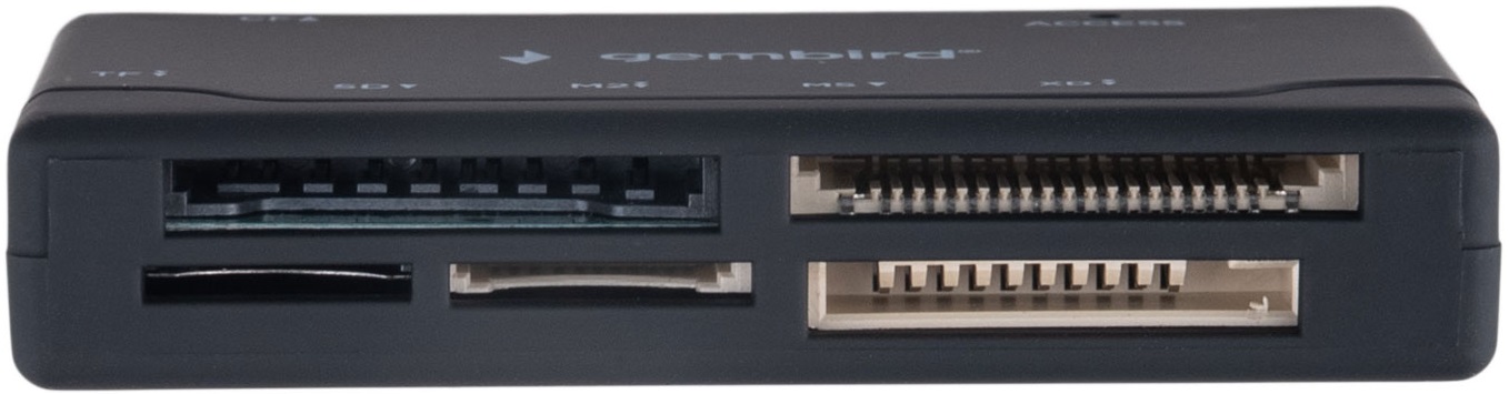 Карт-ридер Gembird (FD2-MSD-4, USB 2.0, SDXC, microSD, XD, MS, M2, CF, до 512Gb, кабель 0.5m, black)