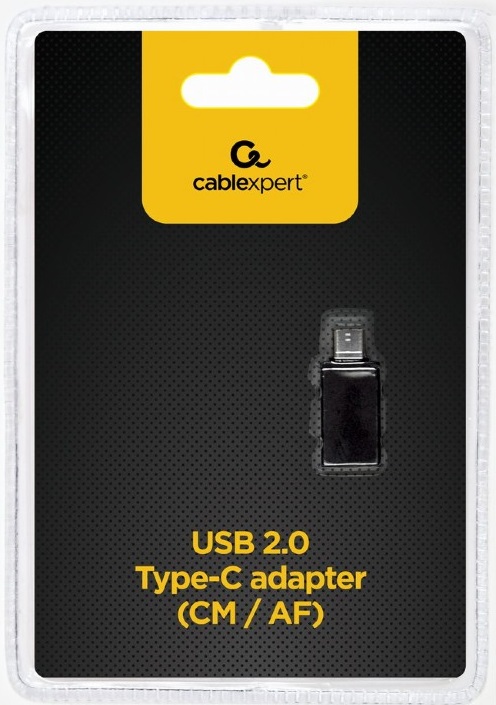 Переходник USB-OTG (A-USB2-CMAF-01, USB Type-C (m) / USB 2.0 (f), black) Cablexpert