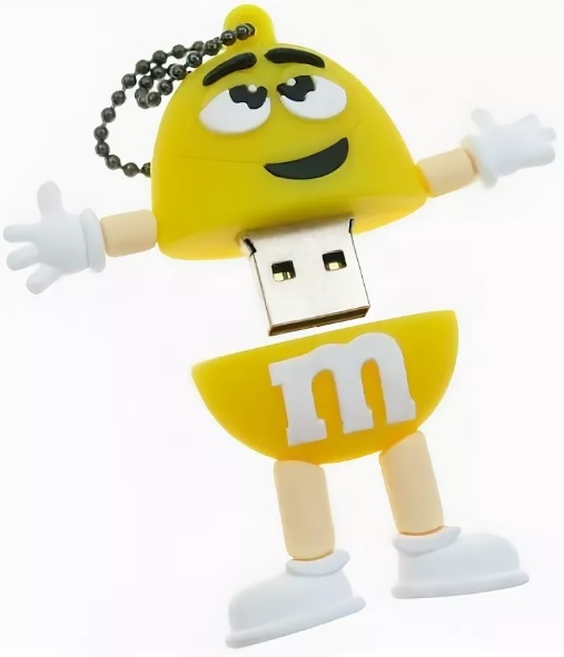Флеш накопитель - Брелок USB 2.0 32Gb (M&M’s Жёлтый)