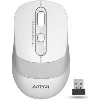 Мышь беспроводная A4Tech Fstyler FG10S (optical, 2000dpi, AA, бесшумный клик, white-grey)
