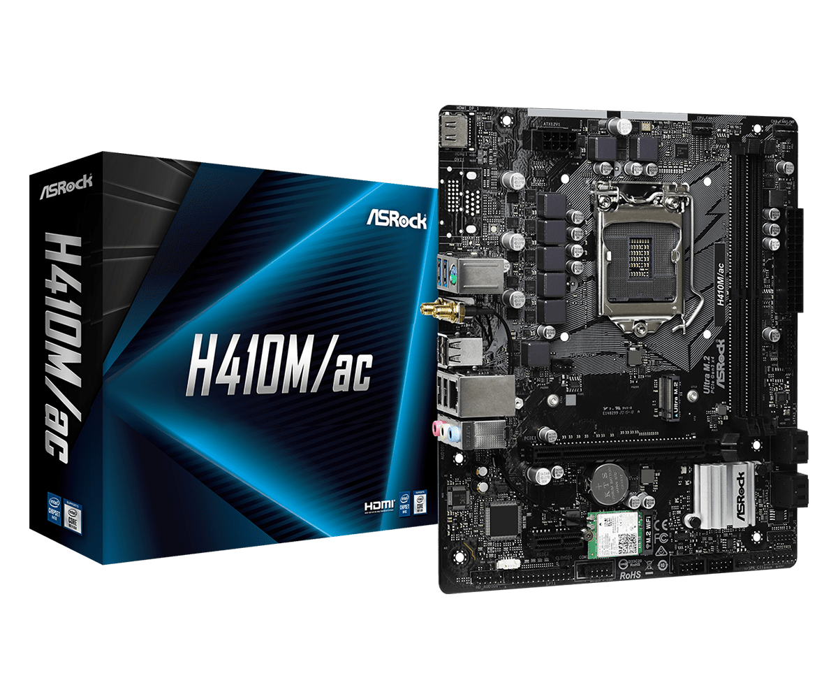 Материнская плата ASRock H410M/ac (s1200, mATX) RTL
