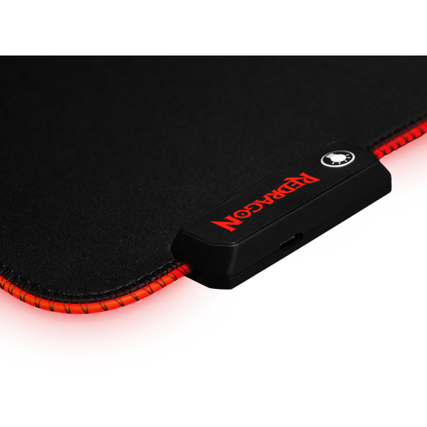 Коврик для мыши Redragon (PLUTO, тканевый на резиновой основе, игровой, RGB подсветка, black-red, 330x260x3mm)