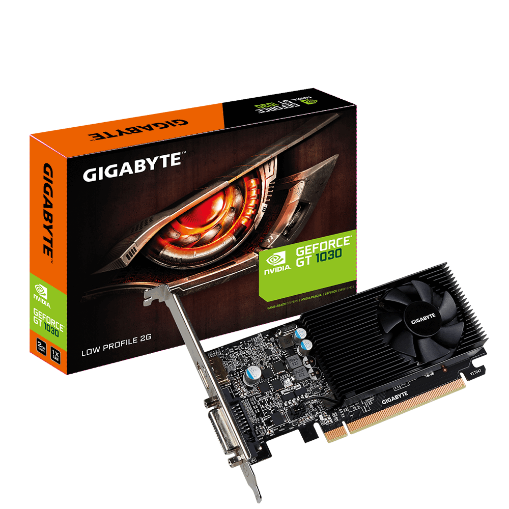 Видеокарта Gigabyte GF GT1030 2Gb (GV-N1030D5-2GL, 64bit, GDDR5, DVI+HDMI) RTL