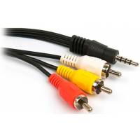 Кабель аудио Jack 3.5 --> 3 RCA, 1.0m (FMA05-01, black) FUMIKO