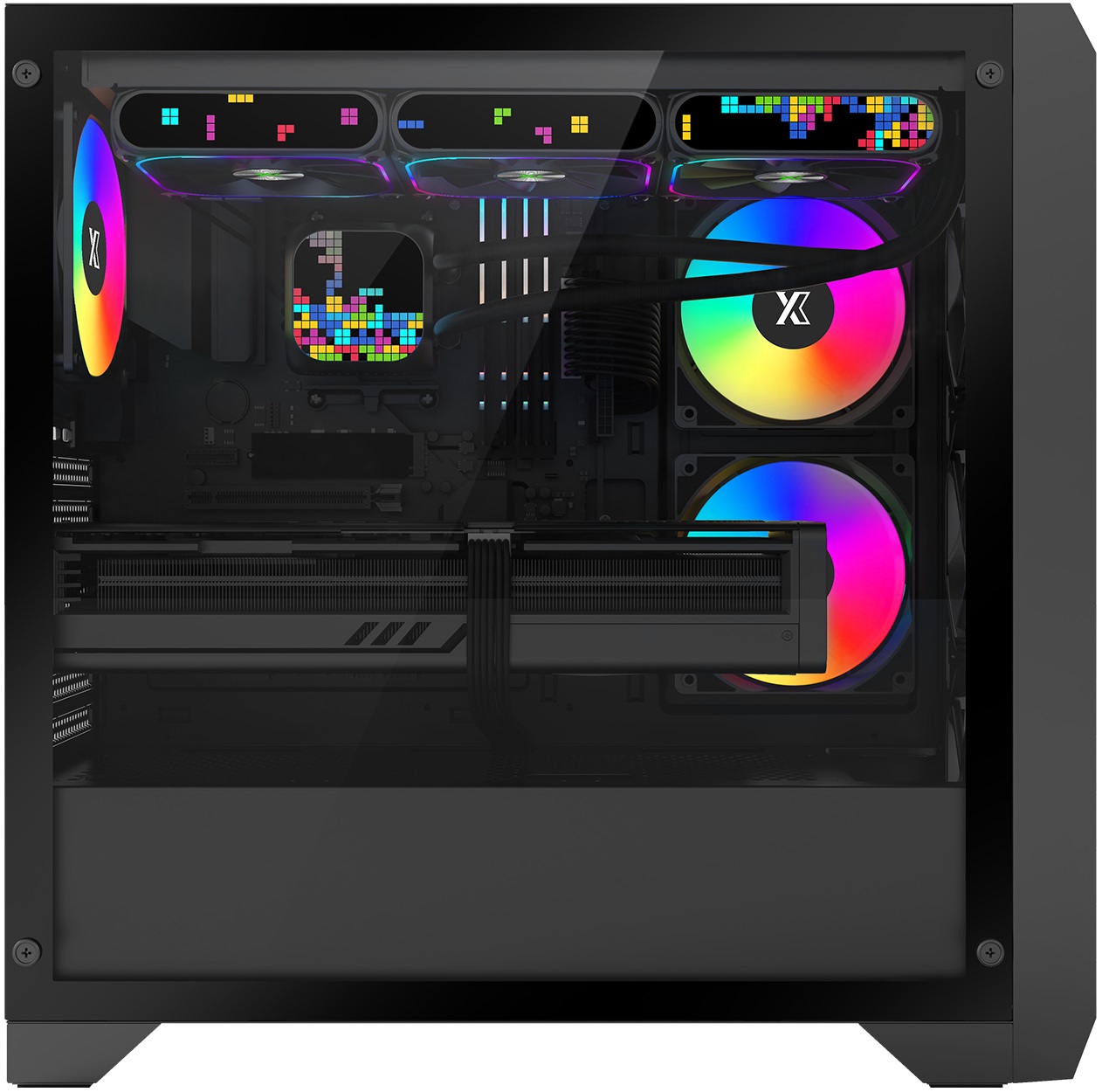 Корпус XASTRA A500 4ARGB (без БП, ATX, USB3.0, 4x ARGB Fan, black)