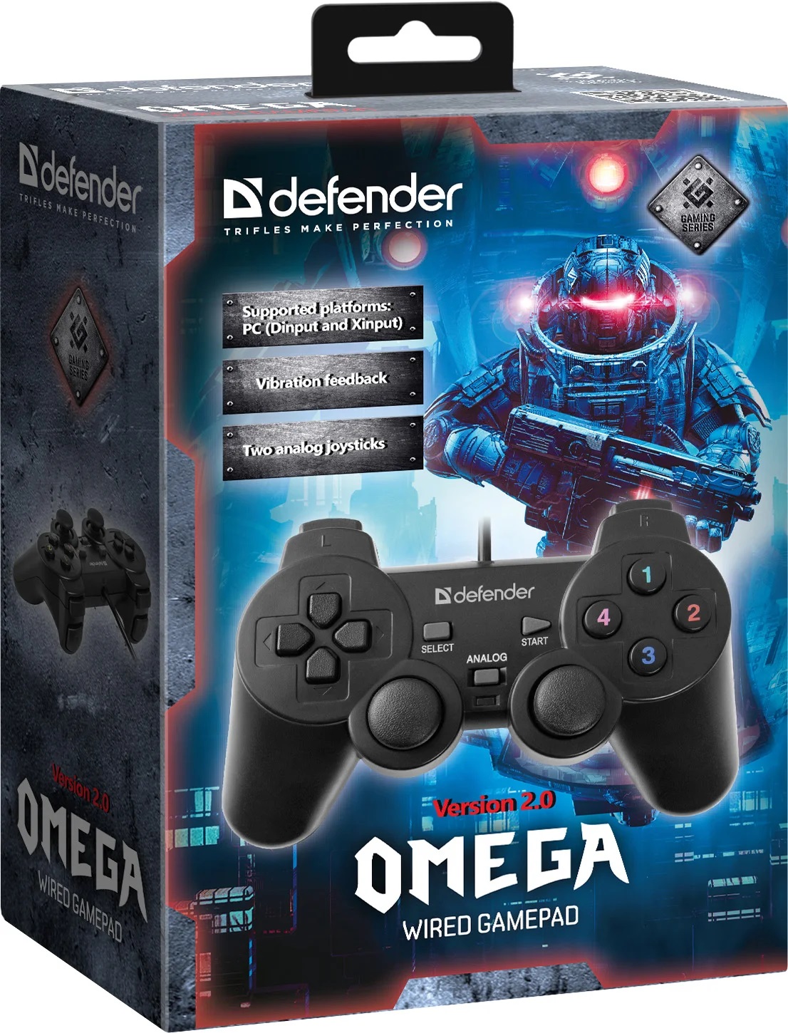 Геймпад Defender Omega (USB, вибрация, 1.8m, black)