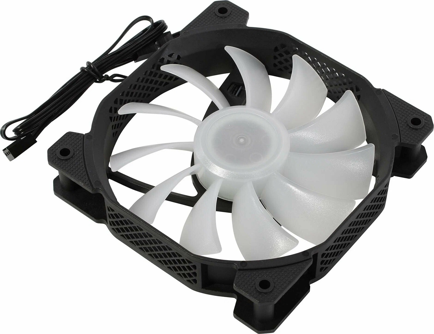 Вентилятор 1STPLAYER F1-Plus (140x140x25mm, Sleeve, 1100rpm, 23dBa, 3pin, rainbow LED, black-white) OEM