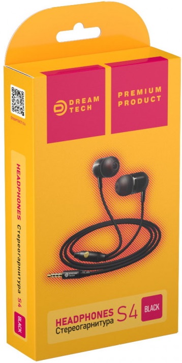 Наушники Dream S4 (затычки, для мобильных устройств, с микрофоном, black)