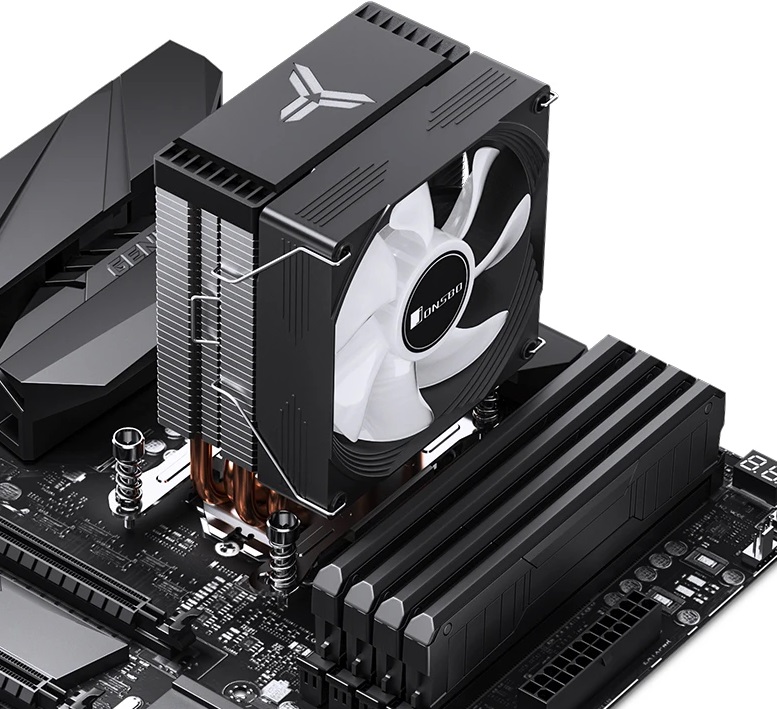 Вентилятор JONSBO CR-1300 EVO Color (1150/1151/1155/1156/1200/1700/AM4/AM5, 90mm, Al, 800-2000rpm, <28dBa, 4 тепловые трубки, DTH, 4pin, PWM, 125W, rainbow LED, black) RTL