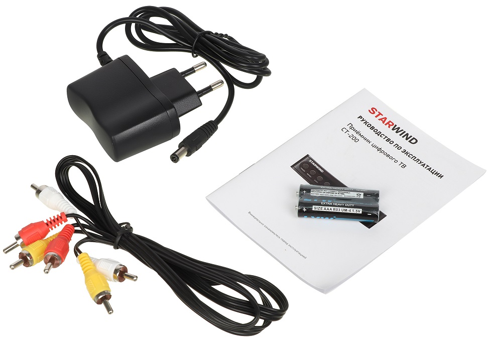 Тюнер для цифрового ТВ внешний / Медиа-проигрыватель Starwind CT-200 (1080p, DVB-T2, DVB-C, HDMI, JPEG, MKV, USB, Time Shift, black)