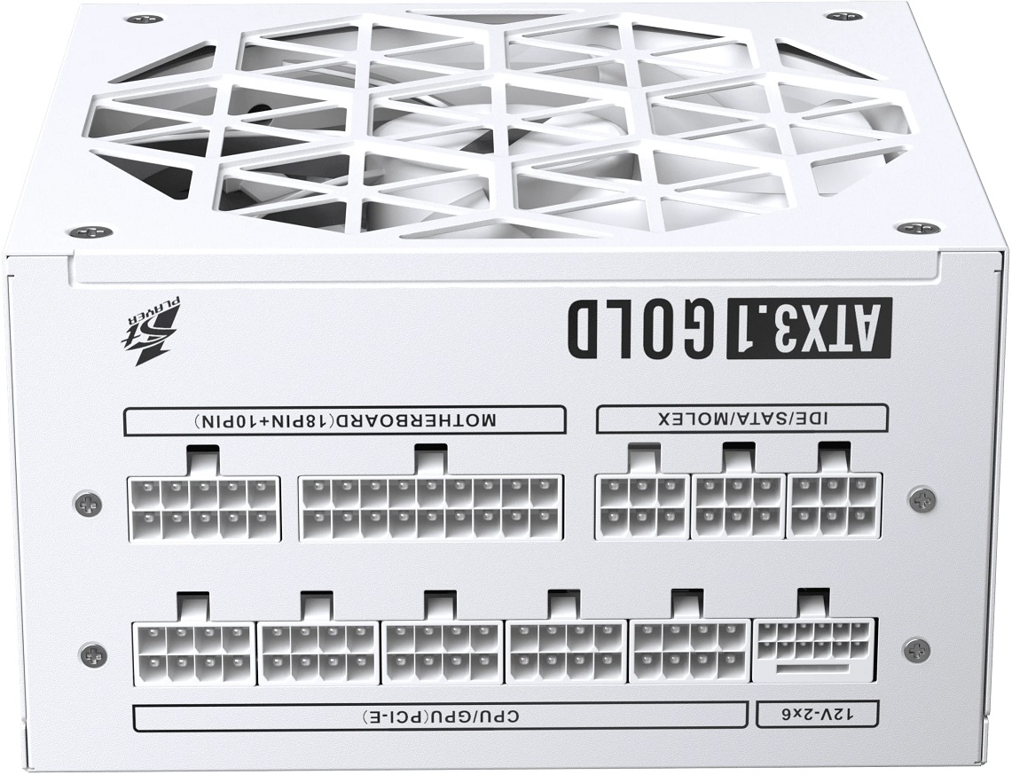 Блок питания 1STPLAYER 850W (HA-850BA2-WH, 80+ Gold, 140mm, 20+4+4+4+4+4, 3xPCI-E 6+2pin, 1x PCI-E 16pin 12V-2X6 (12VHPWR) 450W, 4*SATA, 2*HDD, Modular) RTL