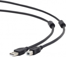 Кабель USB 2.0 Am - Bm 3.0m (CCF2-USB2-AMBM-10, 2 ферритовых кольца, экранированный, black) Cablexpert