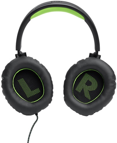 Наушники JBL QUANTUM 100X Console (полноразмерные закрытые, с микрофоном, регулятор, 1.2m, игровые, black-green)