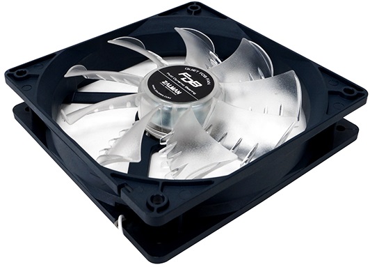 Вентилятор ZALMAN ZM-F3 FDB (SF) (120x120x25mm, FDB, Shark Fin Blade, 1200rpm, 23dBa, 3pin, blue-transparent) RTL
