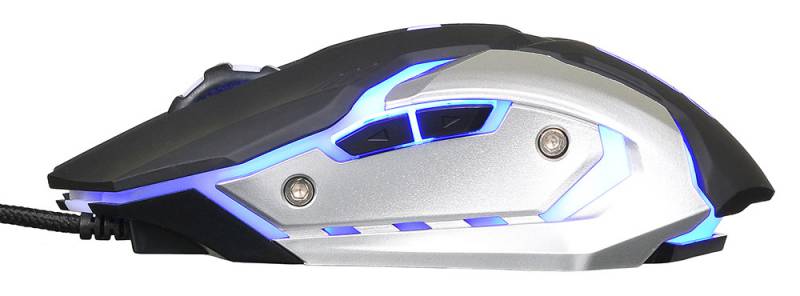 Мышь Oklick CYBER 855G (USB, optical, 2400dpi, игровая, black-silver)
