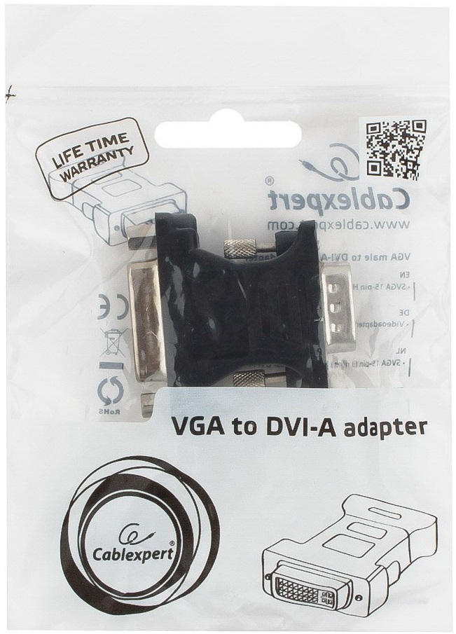 Переходник VGA (m) -> DVI-A (f) (A-VGAM-DVIF-01, black) Cablexpert