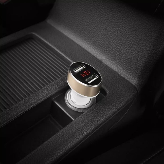 Зарядное устройство от прикуривателя hoco Z26 High Praise (12/24V - USB, 2*USB, 2.1А max, white)