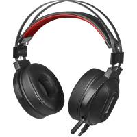 Наушники Redragon LADON (полноразмерные закрытые, подключение по USB, c микрофоном, игровые, 2m, black-red)