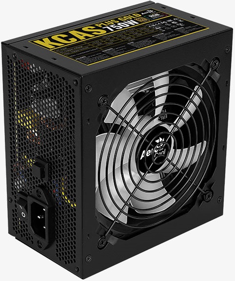 Блок питания AeroCool 750W (KCAS-750W PLUS GOLD, 80+ Gold, 120mm, 20+4+4+4+4+4pin, 3*PCI-E 6+2pin, 8*SATA, 4*HDD, RGB) RTL