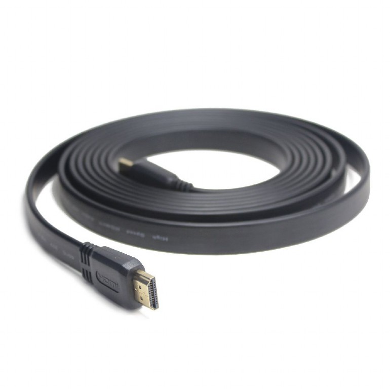 Кабель HDMI (m) - HDMI (m) 3.0m (CC-HDMI4F-10, ver.1.4, плоский, с позолоченными контактами, экранированный, black) Cablexpert