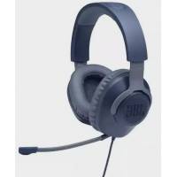 Наушники JBL QUANTUM 100 (полноразмерные закрытые, с микрофоном, регулятор, 1.2m, игровые, blue)