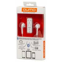 Беспроводной Bluetooth-ресивер/гарнитура QUMO Harmony с наушниками в комплекте (A2DP, AVRCP, HSP, HFS, 10m, 100mAh, white)