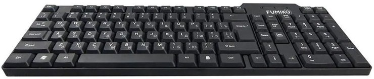 Клавиатура FUMIKO SIMPLE FKW-02-K (USB, влагоустойчивая, 1.5m, black)