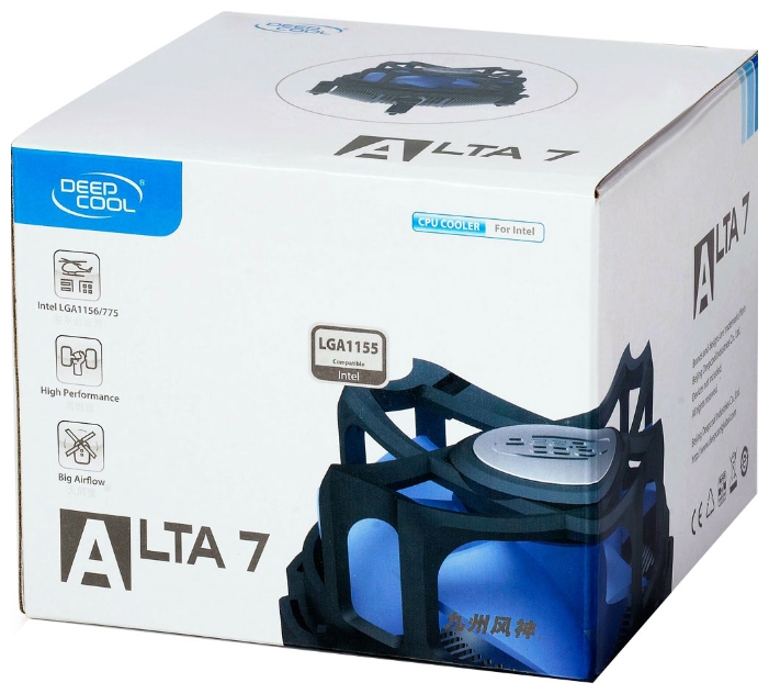 Вентилятор DEEPCOOL ALTA 7 (1150/1151/1155/1156/1200/775, 92mm, Hydro, Al, 2200rpm, 25dBa, push-pin, 3pin, 95W) RTL