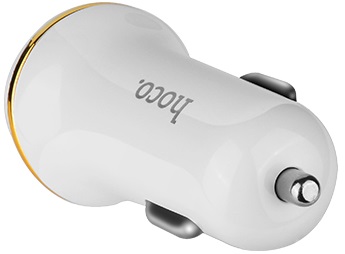 Зарядное устройство от прикуривателя hoco Z1 (12/24V - USB, 2*USB, 2.1А max, кабель Lightning 1m, white)