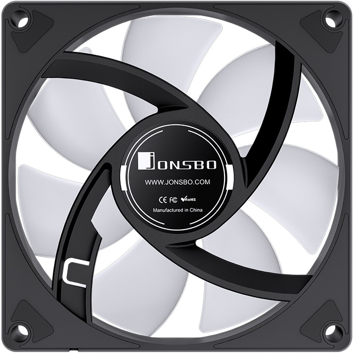 Вентилятор JONSBO SL-925 (92x92x25mm, Hydro, 800-2200rpm, 22-34dBa, 4pin, PWM, ARGB, black-white) RTL