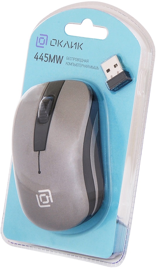 Мышь беспроводная Oklick 445MW (optical, 1600dpi, AA, black-grey)
