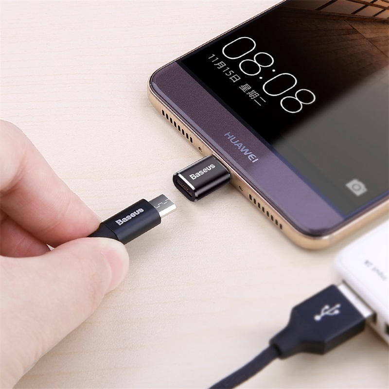 Переходник USB Type-C (m) - microUSB (f) (CAMOTG-A01, black) Baseus