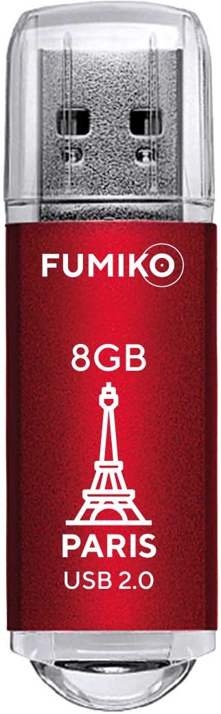 Флеш накопитель USB 2.0 8Gb FUMIKO PARIS (FPS-02, 30MB/s, red)