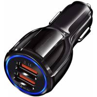 Зарядное устройство от прикуривателя (12/24V - 2xUSB, 5V/3.1A, 9V/2.2A, 12V/1.8A, QC3.0, black)