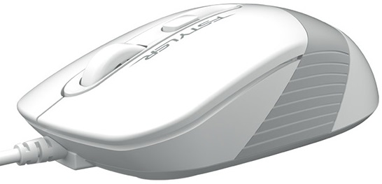 Мышь A4Tech Fstyler FM10S (USB, optical, 1600dpi, бесшумный клик, 1.5m, white-grey)